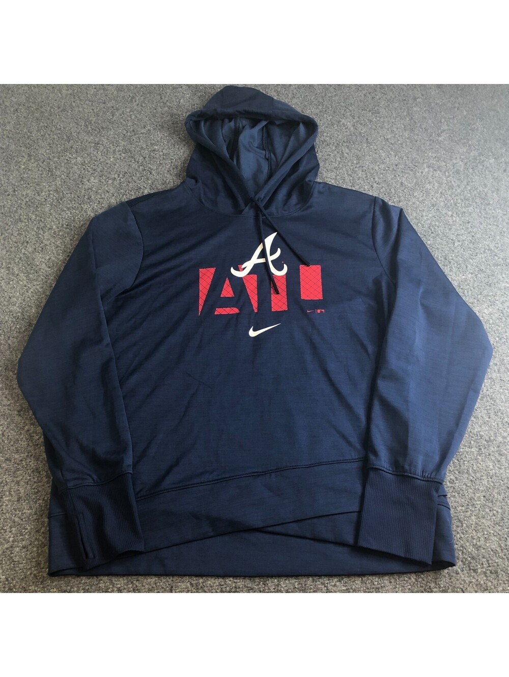 Nike Atlanta Braves Womens Hoodie Sweatshirt Medium Blue MLB Baseball